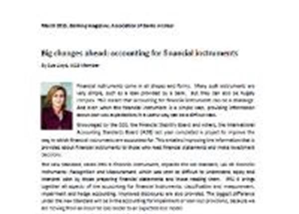 انتشار مقاله درباره حسابداری ابزار مالی