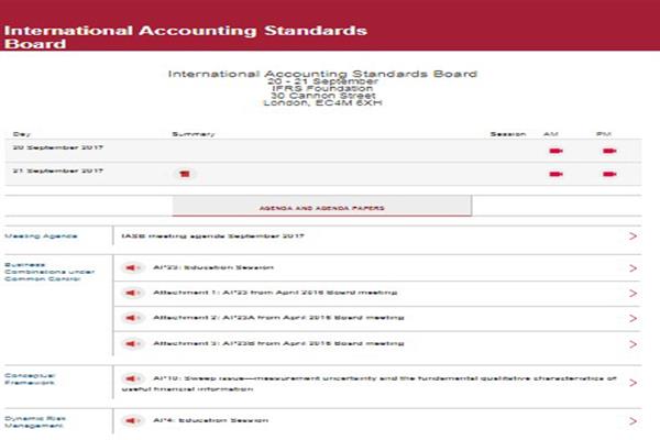 دستورجلسه نشست هیئت استانداردهای بین‌المللی حسابداری