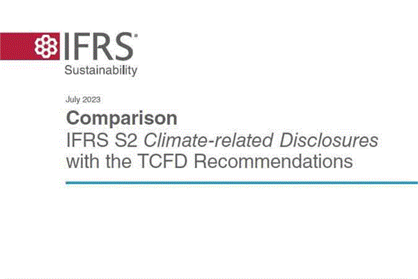 انتشار مقایسه بین استاندارد پایداری 2 از مجموعه استانداردهای بین المللی گزارشگری مالی با پیشنهادهای کارگروه موارد افشای مالی مربوط به آب وهوا