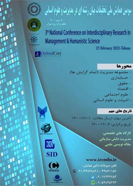 سومین همایش ملی تحقیقات میان رشته ای در مدیریت و علوم انسانی، 6 اسفند 1400